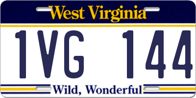 WV license plate 1VG144