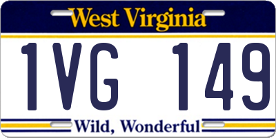WV license plate 1VG149
