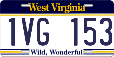 WV license plate 1VG153