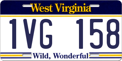 WV license plate 1VG158