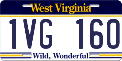 WV license plate 1VG160