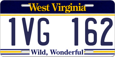 WV license plate 1VG162