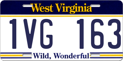 WV license plate 1VG163