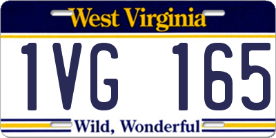 WV license plate 1VG165