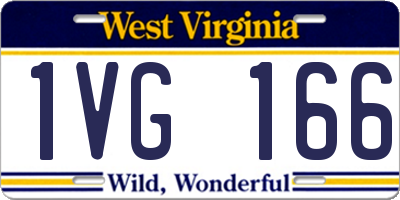 WV license plate 1VG166