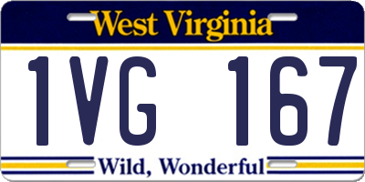 WV license plate 1VG167
