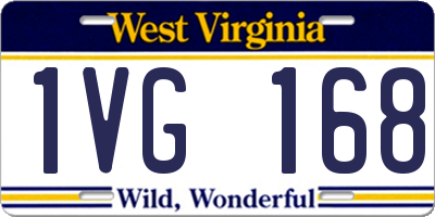 WV license plate 1VG168
