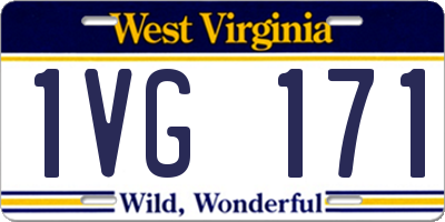 WV license plate 1VG171