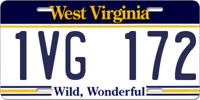 WV license plate 1VG172