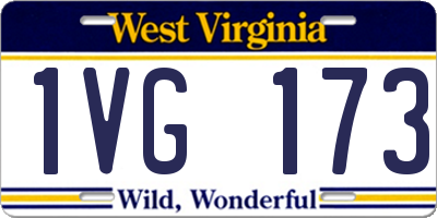 WV license plate 1VG173