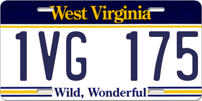 WV license plate 1VG175