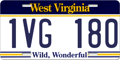 WV license plate 1VG180