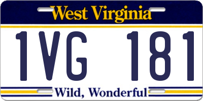WV license plate 1VG181