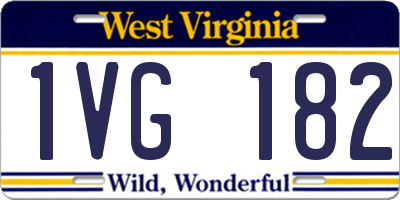 WV license plate 1VG182