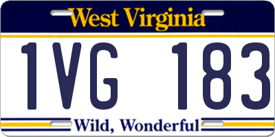 WV license plate 1VG183