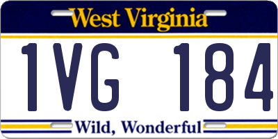 WV license plate 1VG184