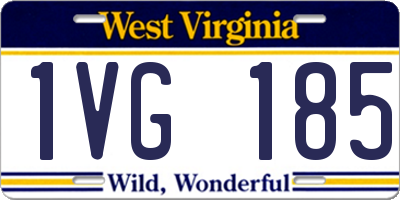 WV license plate 1VG185