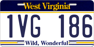 WV license plate 1VG186