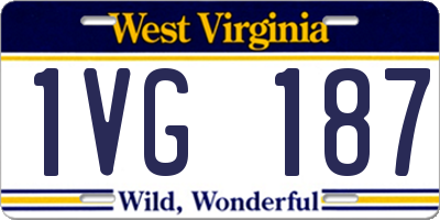 WV license plate 1VG187