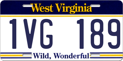WV license plate 1VG189