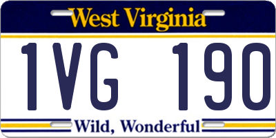 WV license plate 1VG190