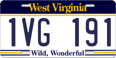 WV license plate 1VG191