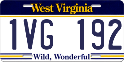 WV license plate 1VG192