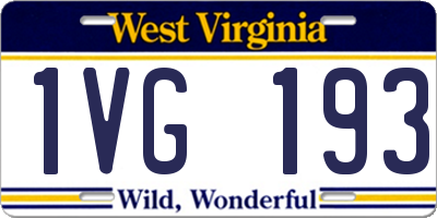 WV license plate 1VG193