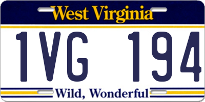WV license plate 1VG194