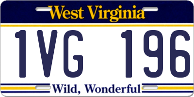 WV license plate 1VG196