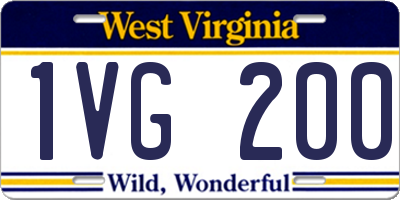 WV license plate 1VG200