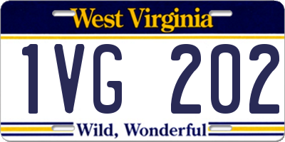 WV license plate 1VG202
