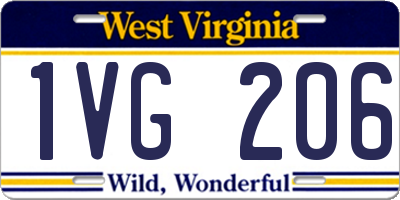 WV license plate 1VG206