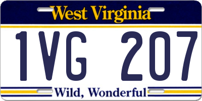 WV license plate 1VG207