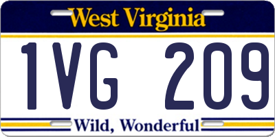 WV license plate 1VG209