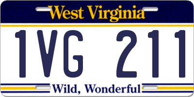 WV license plate 1VG211