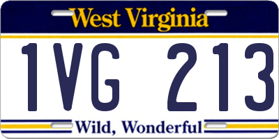 WV license plate 1VG213