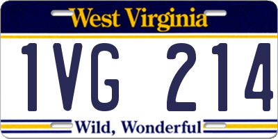 WV license plate 1VG214