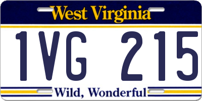 WV license plate 1VG215