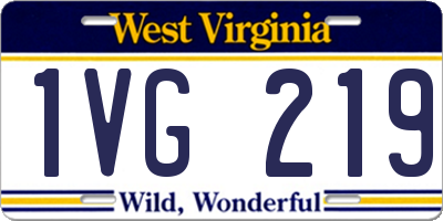 WV license plate 1VG219