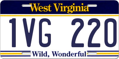 WV license plate 1VG220