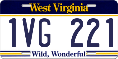 WV license plate 1VG221
