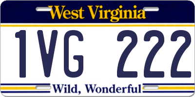 WV license plate 1VG222