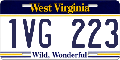 WV license plate 1VG223