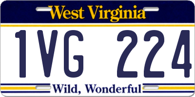WV license plate 1VG224