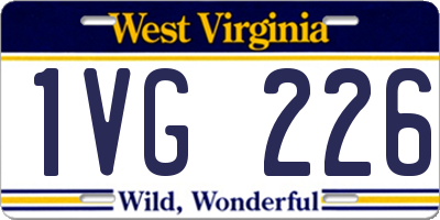 WV license plate 1VG226