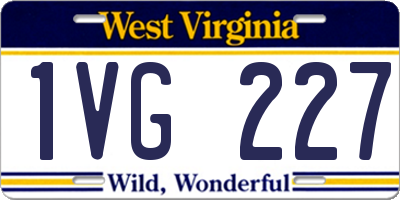 WV license plate 1VG227