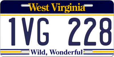 WV license plate 1VG228