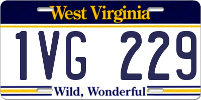WV license plate 1VG229