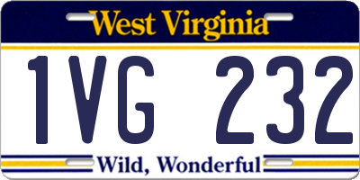 WV license plate 1VG232